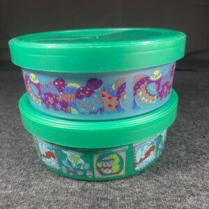 Lot of 2 Vintage Packerware Easter Containers Spring Eggs Lamb Chick Made In USA